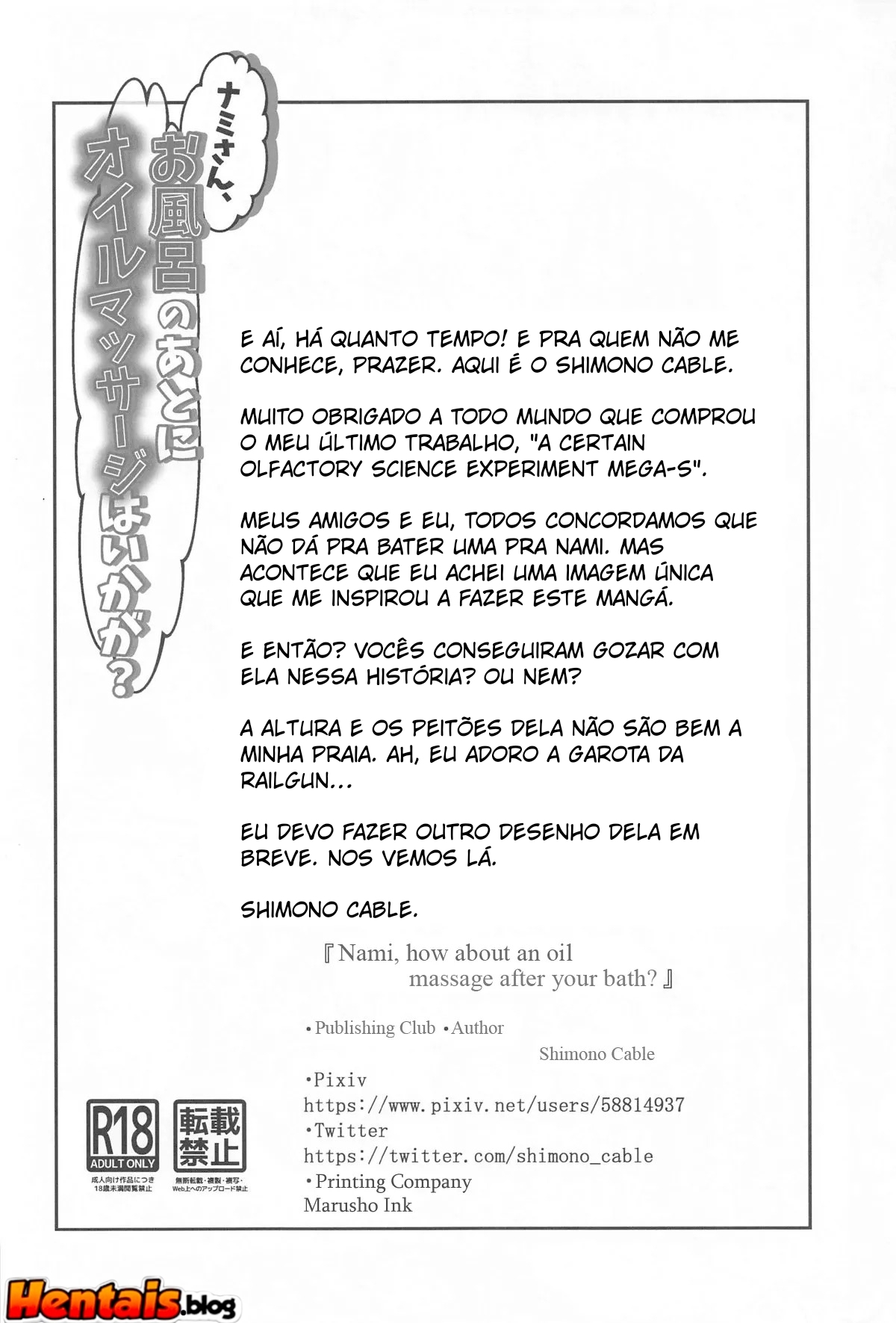 One Piece HQs Adultas: Massagem Depois Do Banho - Página 29