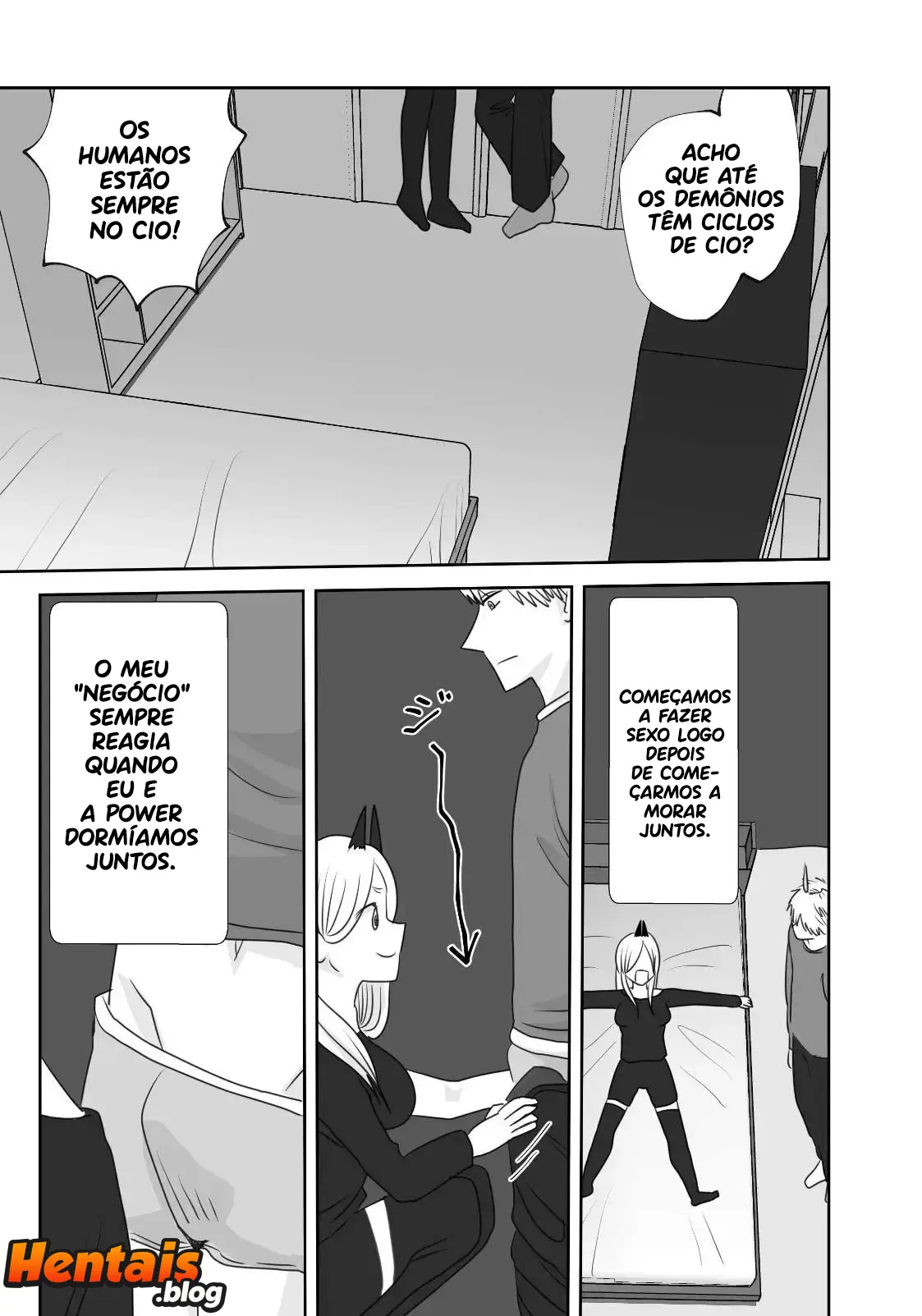 Chainsaw Man Hentai: Vida de Casal Denji e Power - Página 10