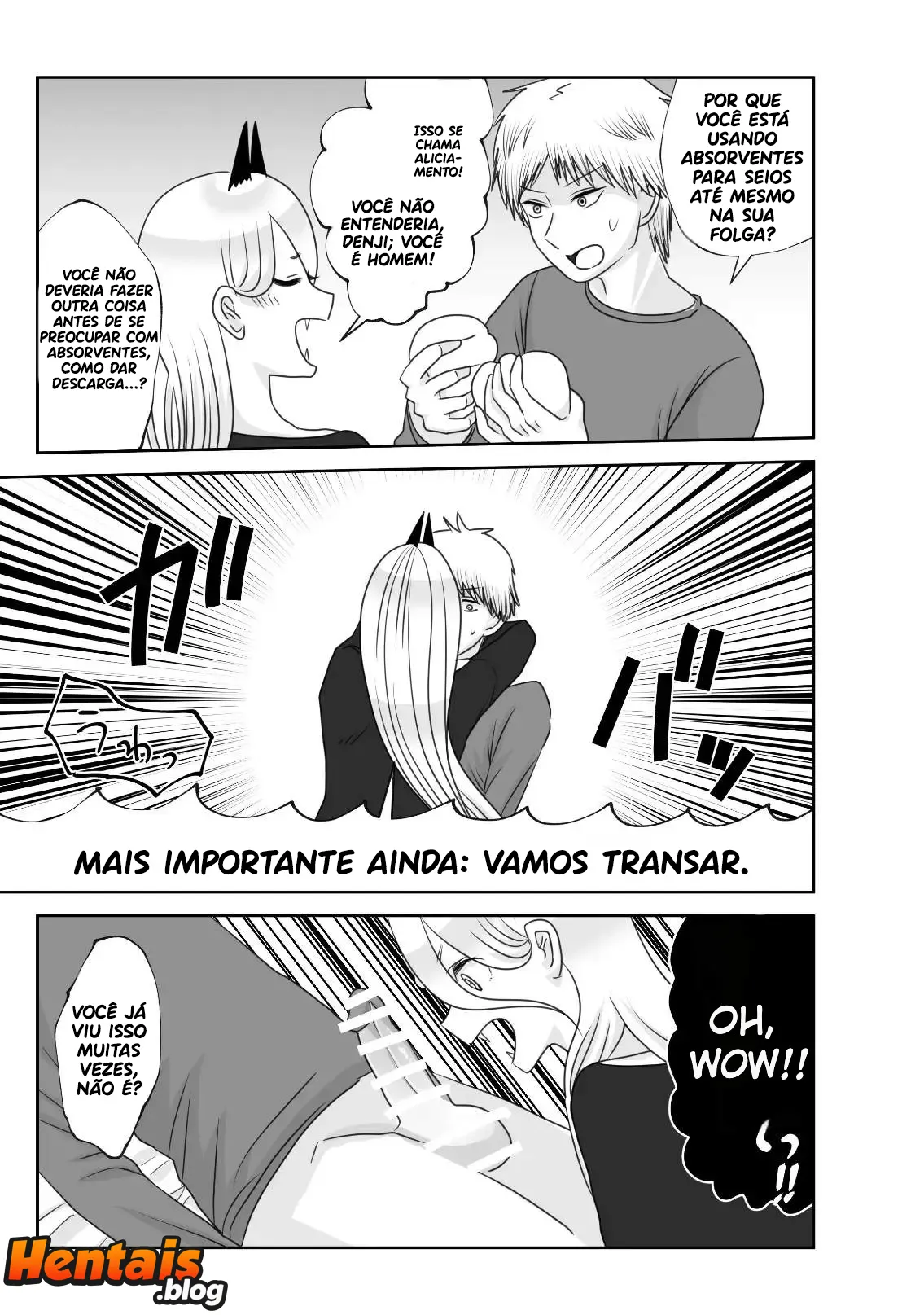 Chainsaw Man Hentai: Vida de Casal Denji e Power - Página 12
