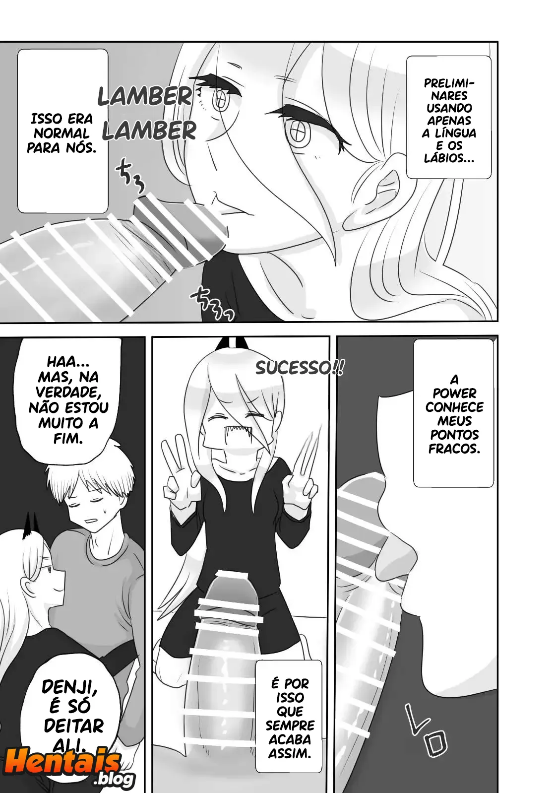 Chainsaw Man Hentai: Vida de Casal Denji e Power - Página 14