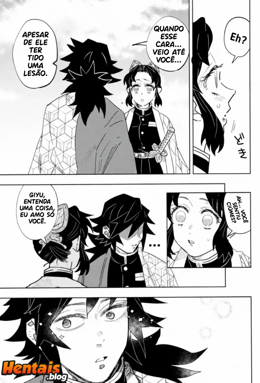 Kimetsu No Yaiba Hentai: Giyuu Tomioka x Shinobu Kochou - Página 14