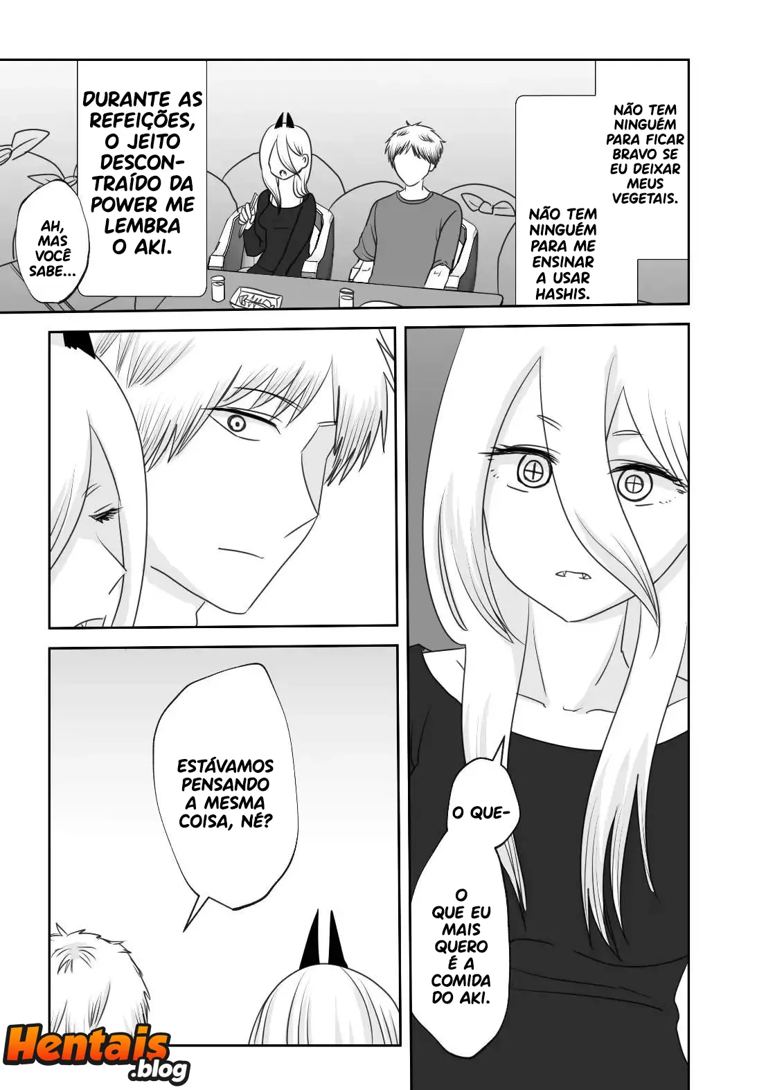 Chainsaw Man Hentai: Vida de Casal Denji e Power - Página 4