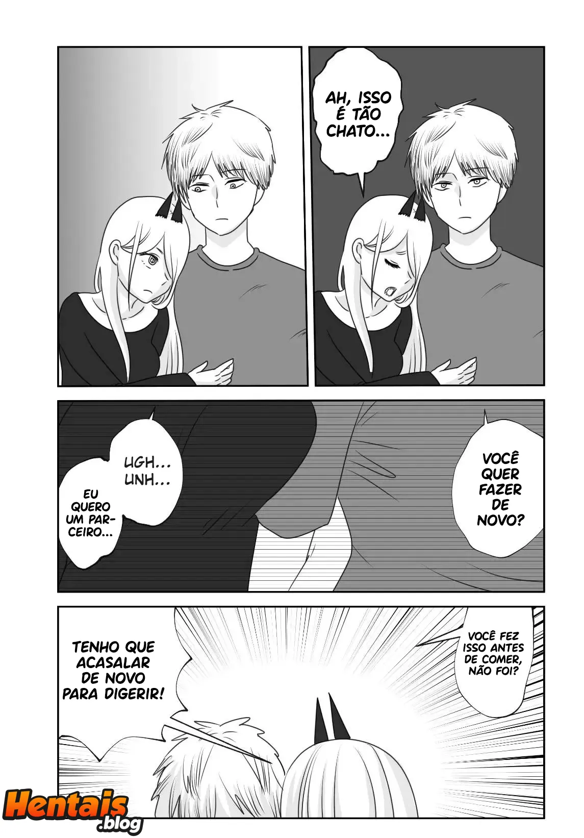 Chainsaw Man Hentai: Vida de Casal Denji e Power - Página 9